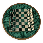 Jeu d'échecs en malachite et ébène Jeu d'échecs en malachite et ébène