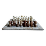 Jeux d'�chec en marbre rose et beige