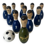 Jeu de quilles en bois footballeurs