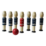 Jeux de quilles soldats ou bowling en bois des années 1970 vintage Jeux de quilles soldats ou bowling en bois des années 1970 vintage