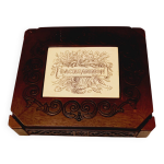 Jeu de socit - coffret de backgammon - vintage - bois, cramique