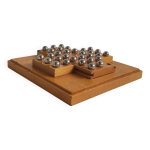 Jeu solitaire bois massif & acier chrom