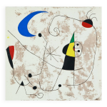 Joan miro : personnage dans la nuit - pochoir original sign