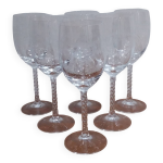 Très joli coffret de 6 verre a vin fleury gravure venise en cristal d'arque Très joli coffret de 6 verre a vin fleury gravure venise en cristal d'arque