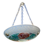 Joli lustre art d�co loys lucha motif roses