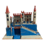 Jouet deco chteau fort ancien bois