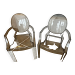 Kartell / fauteuil empilable louis ghost plastique / lot de 4