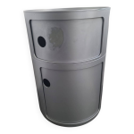 Kartell table de chevet grise avec 2 compartiments Kartell table de chevet grise avec 2 compartiments