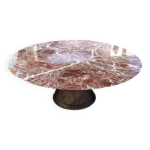 Knoll �ditions & platner , table ronde� 180 cm marbre rouge rubis