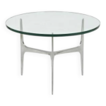 Knut hesterberg table basse ronde en verre et aluminium poli Knut hesterberg table basse ronde en verre et aluminium poli
