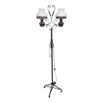 Lampadaire ancien double globe opalin fer forg� style rustique vintage