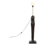 Lampadaire antique en bois sculpté à la main avec tête de lion Lampadaire antique en bois sculpté à la main avec tête de lion