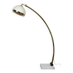 Important lampadaire arc rglable, marbre, laiton, italie, circa 1970