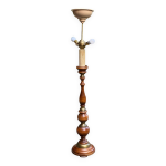 Lampadaire art déco en bois massif et laiton doré Lampadaire art déco en bois massif et laiton doré