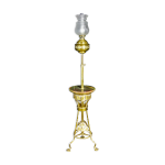 Lampadaire art nouveau avec plateau en albtre - or