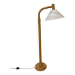 Lampadaire articulé scandinave en bois tourné Lampadaire articulé scandinave en bois tourné