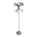 Lampadaire atome chrome et verre