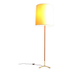 Lampadaire en bois et laiton
