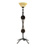 Lampadaire brutaliste en fer forgé et pate de verre Lampadaire brutaliste en fer forgé et pate de verre