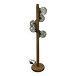 Lampadaire brutaliste temde leuchten, bois, annes 70