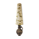 Lampadaire en cramique avec abat - jour d origine, annes 1970