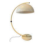 Lampadaire dijkstra blanc style milieu du si�cle, flexible, en forme de serpent et de champignon.