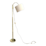 Lampadaire dor massive avec abat - jour cylindrique de style hollywood regency