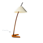 Lampadaire dornstab vintage en teck, con�u par j. t. kalmar & a. p�ll, autriche, 1947