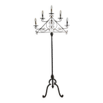 Lampadaire en fer forg 5 bras de lumire 1940