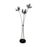Lampadaire fleurs inox et chrome, 1960 - 1970