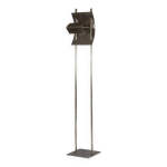 Lampadaire gomtrique en mtal argent, annes 1980