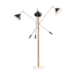 Lampadaire italien balancier 3 bras noir