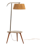 Lampadaire en laiton  tablette des annes 60.