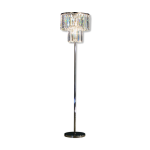 Lampadaire en m�tal chrom� & cristal transparent