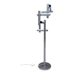 Lampadaire en mtal chrom dans le gout de reggiani, annes 70