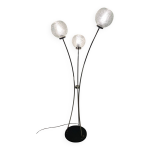 Lampadaire mtal socle fonte 3 globes anne 80
