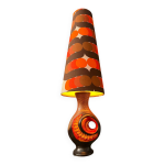 Lampadaire orange en cramique d'allemagne de l'ouest avec abat - jour  pois