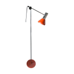 Lampadaire r�glable orange, ann�es 1960