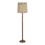 Lampadaire scandinave en teck et cuir 1960
