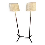 Lampadaire scandinave en teck et métal 1960 Lampadaire scandinave en teck et métal 1960