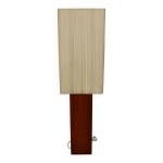 Lampadaire en teck avec abat - jour carré beige, années 1960 - 70 Lampadaire en teck avec abat - jour carré beige, années 1960 - 70
