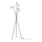 Lampadaire trpied unique de stilnovo avec abat - jour blancs, italie annes 1960
