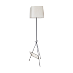 Lampadaire tripode noir porte - revues avec scoubidou , vintage , années 50 Lampadaire tripode noir porte - revues avec scoubidou , vintage , années 50