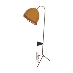 Lampadaire tripode vintage mtal noir porte revue et tablette