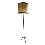 Lampadaire trpode en laiton, abat - jour vessie de porc
