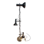 Lampadaire vintage 1970 chrome 3 spots orientables et rglables
