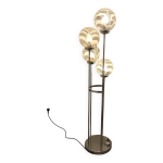 Lampadaire vintage 4 pieds et globes verre murano toni zuccheri