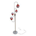 Lampadaire vintage  boules en opaline bi - colore