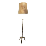 Lampadaire vintage en bronze , laiton et onyx, trpied