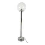 Lampadaire vintage chromé et verre, années 1970 Lampadaire vintage chromé et verre, années 1970